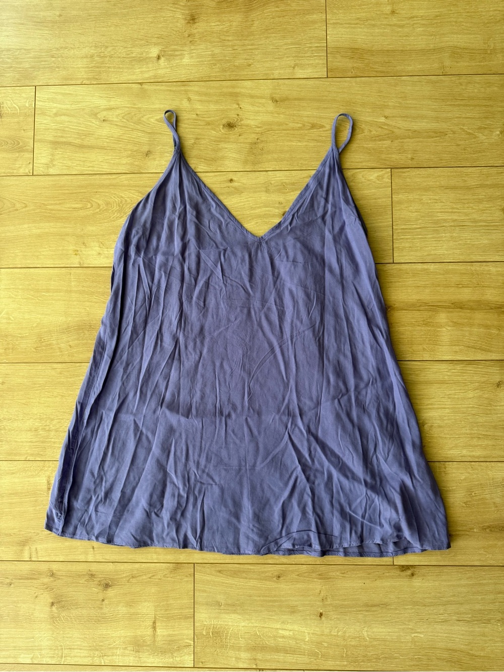 Free People Purple Rayon Swing Cami Tank Top Medium Adjustable Straps Boho